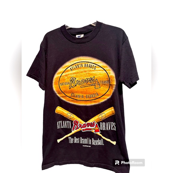 Atlanta Braves Collegiate Black Large T Shirt size medium - Picture 1 of 3